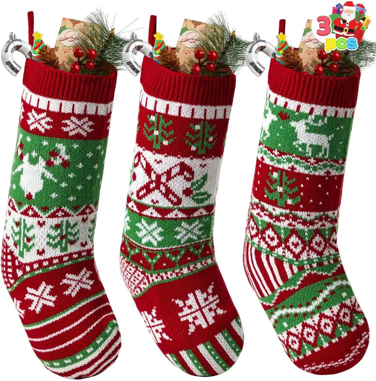 18” Christmas Stockings Large Size Rustic Cable