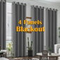 4PCS Blackout Curtains, Heat-Insulated Grommet Curtains For Bedroom Darkening, Noise Reduction Curtains For Living Room