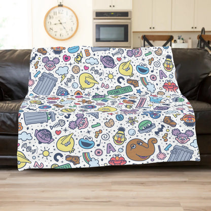 Sesame Street cartoon printed flannel, warm blanket