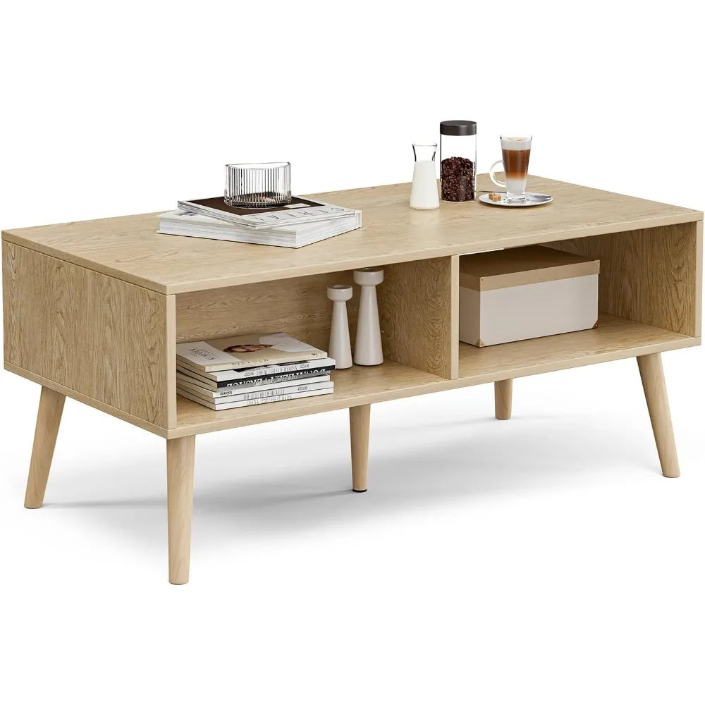 Storage Coffee Table, Rattan Drawer Table