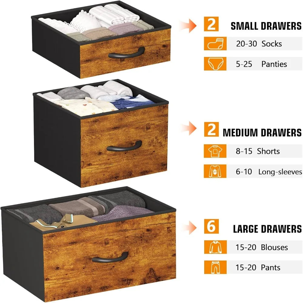 Chest of Drawers for Bedroom, Side Pockets