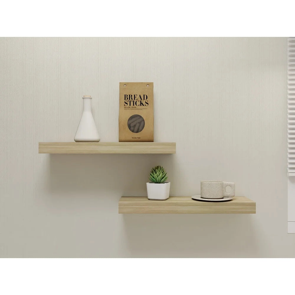 Decorative Wall Natural Wood Floating Shelves Set