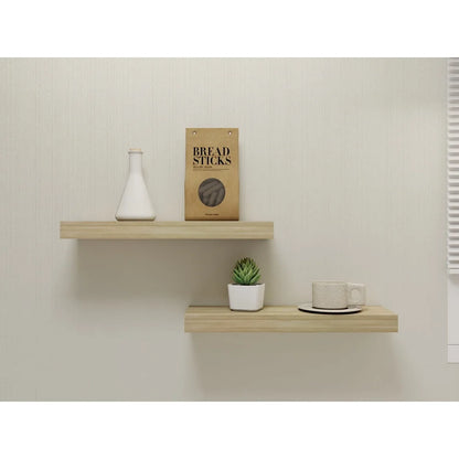 Decorative Wall Natural Wood Floating Shelves Set