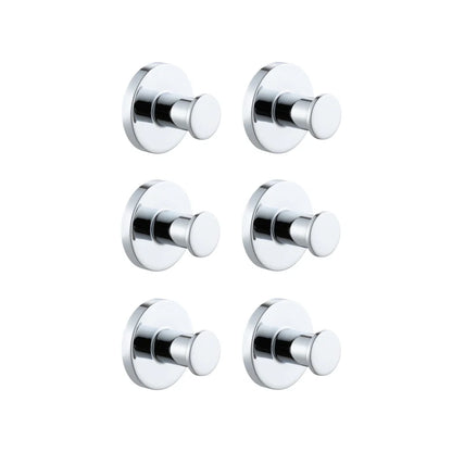 Modern Chrome Bath Hook Set 6 Pack