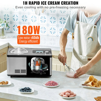 Ice Cream Maker with Built-in Compressor