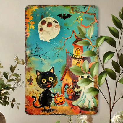 Cute Cat with Pumpkin Design Decoration