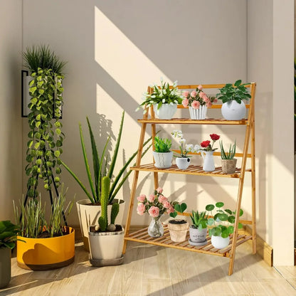 Plant Stand Foldable Multifunctional Flower Display Rack