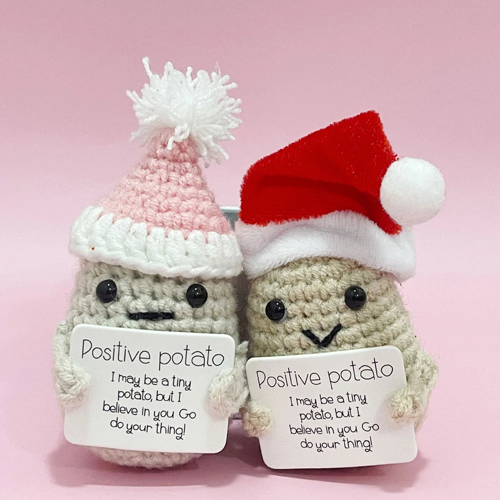 Cute Handwoven Ornaments with Wooden Base Christmas