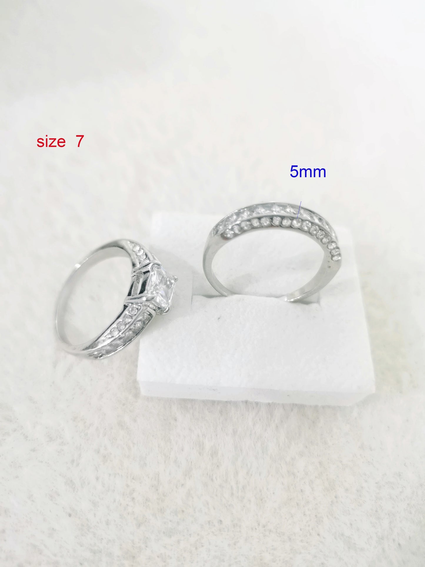 2pcs/set Engagement Wedding Rings For Women