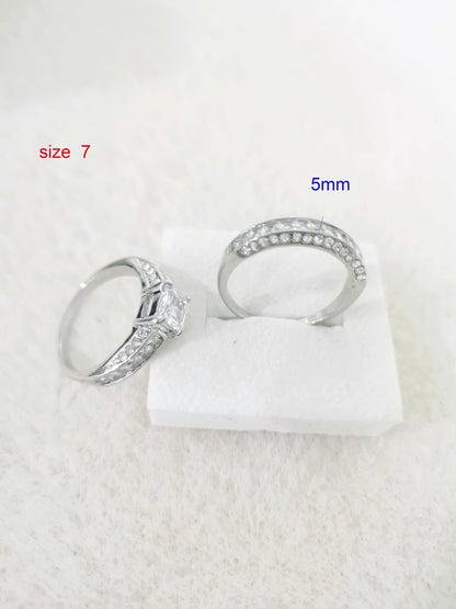 2pcs/set Engagement Wedding Rings For Women