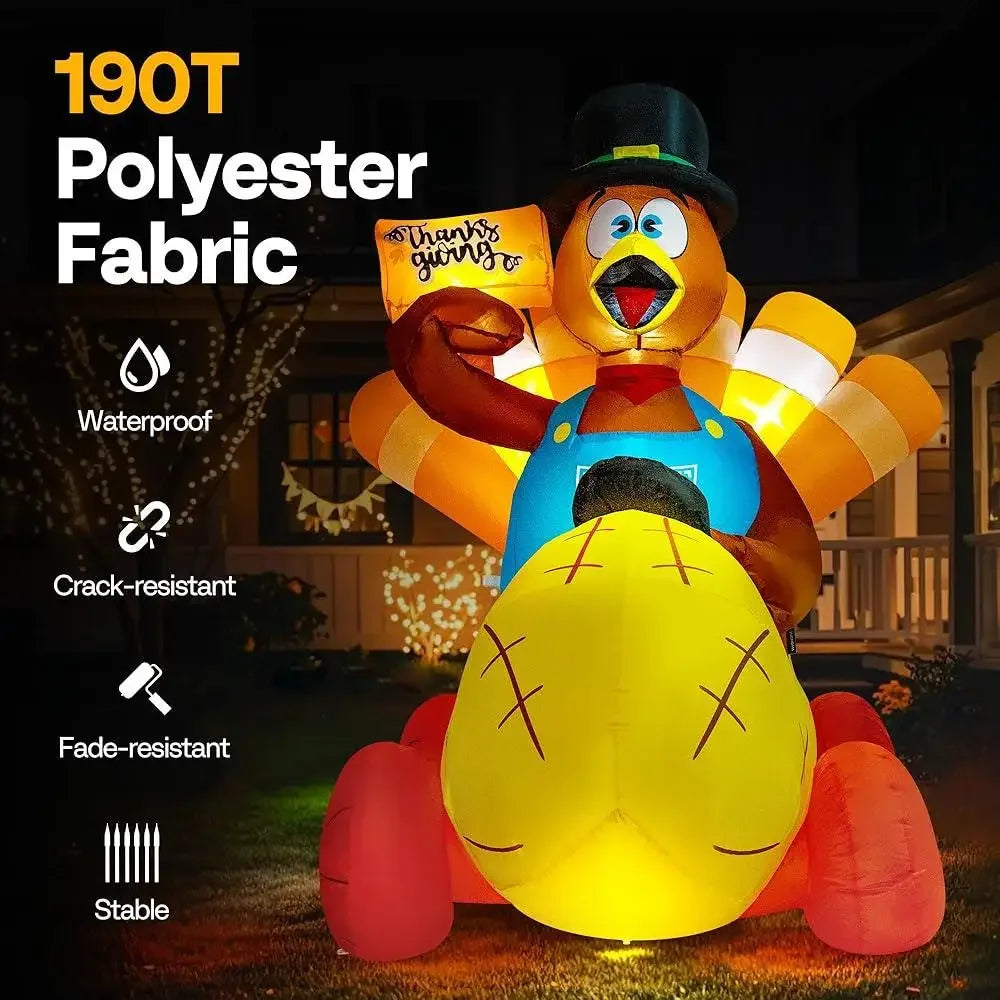 Thanksgiving Easy Inflatable Turkey Driving Corn Car