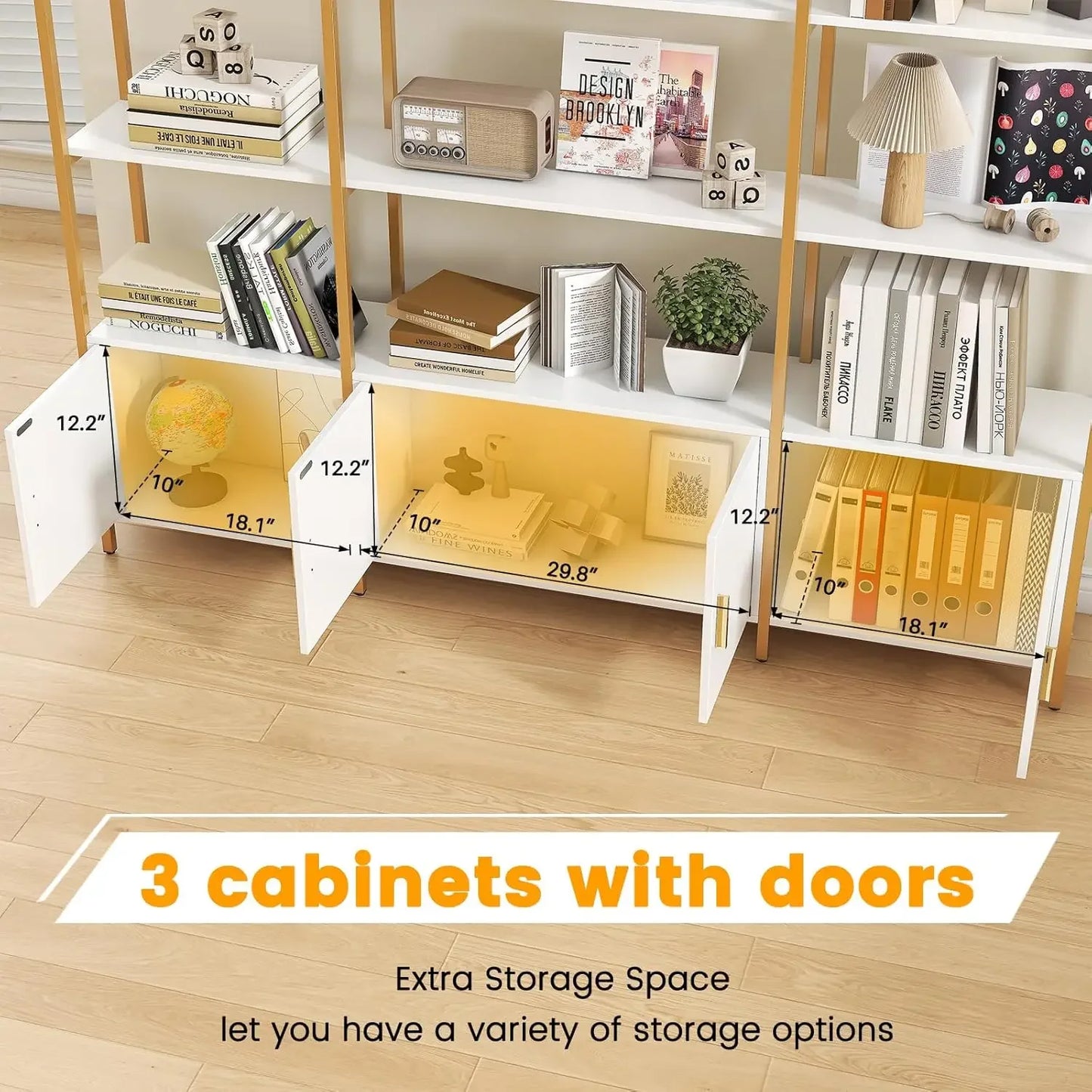 Arched Bookshelves and Bookcases with Display Shelf