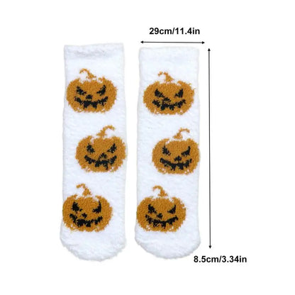 Funny Halloween Fuzzy Socks, Warm Floor Socks