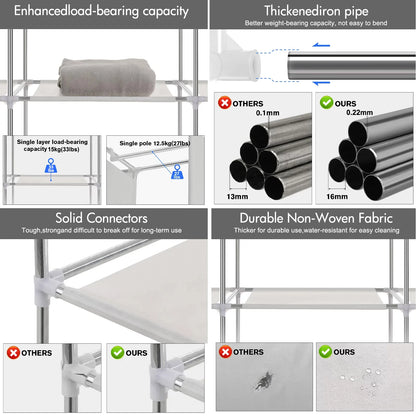 51" Dustproof Closet Wardrobe Organizer Multi-layer Rack