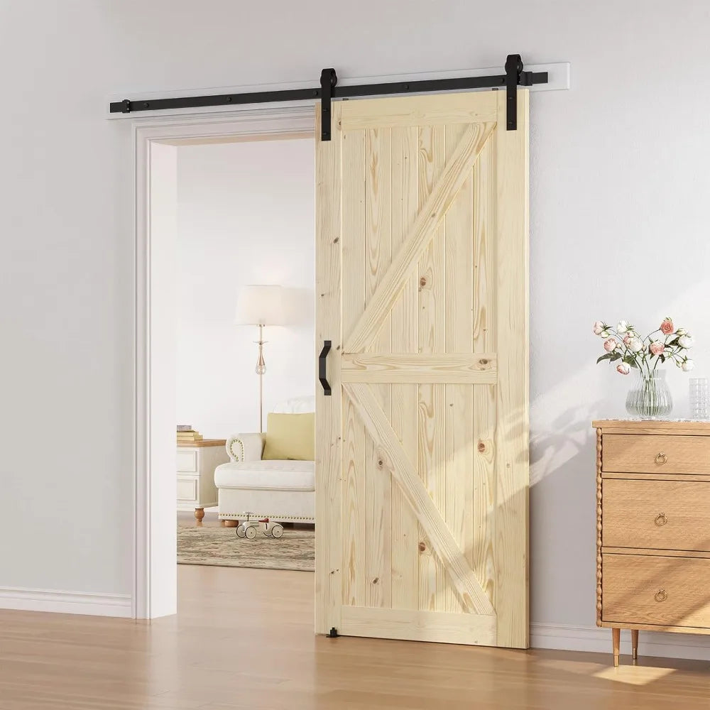 36in x 84in Sliding Barn Wood Door Pre-Drilled