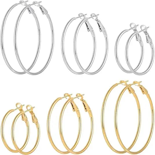 Smooth Open Hoop Earrings Stainless Steel Jewelry