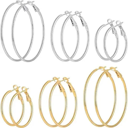 Smooth Open Hoop Earrings Stainless Steel Jewelry