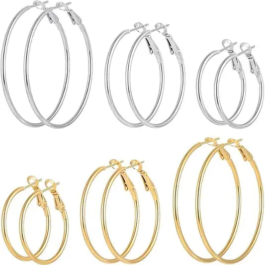 Smooth Open Hoop Earrings Stainless Steel Jewelry