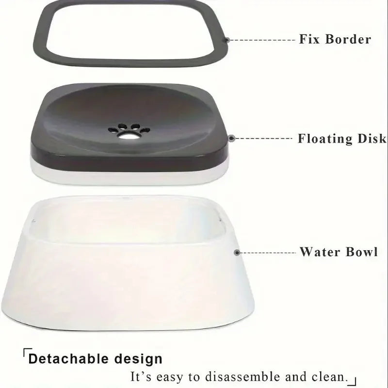 Spill-Proof Pet Water Bowl Floating Filter