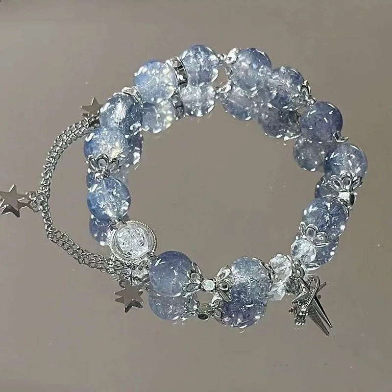 Fashion Simple Butterfly Chain Crystal Bead Bracelet