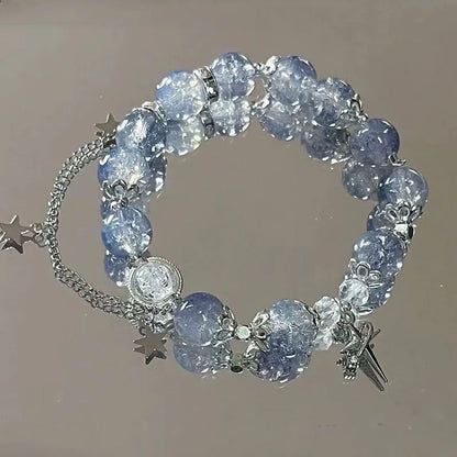 Fashion Simple Butterfly Chain Crystal Bead Bracelet