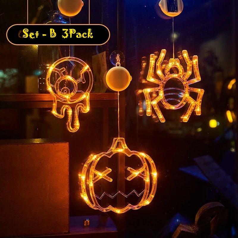 Halloween LED Sucker Lamp Window Hanging Decorations