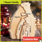 Personalized Custom Bear Family Wooden Puzzle Figurines