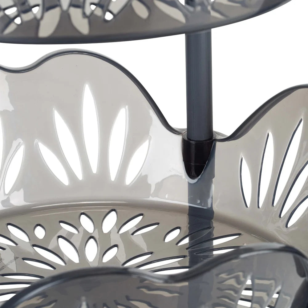 4 Tier Plastic Basket Free Standing Storage Shelf