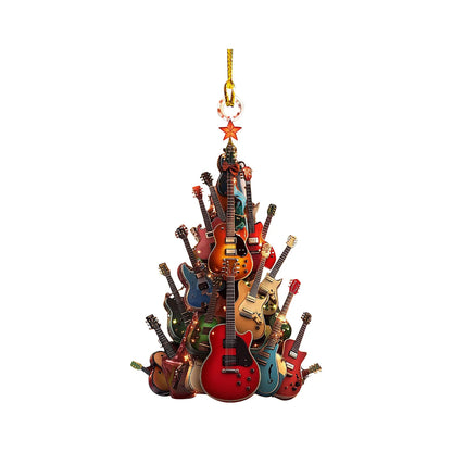 2d Acrylic Guitar Christmas Tree Decoration 2025