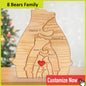 Personalized Custom Bear Family Wooden Puzzle Figurines