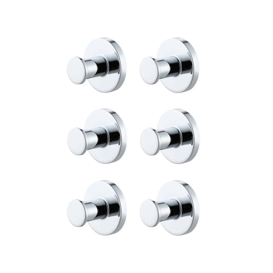 Modern Chrome Bath Hook Set 6 Pack