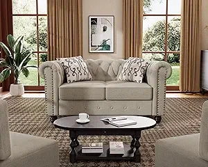 Pet-friendly 60" tufted loveseat sofa kid tested