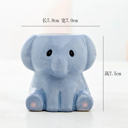 Cartoon Animal Ceramic Flower Pot Table Display