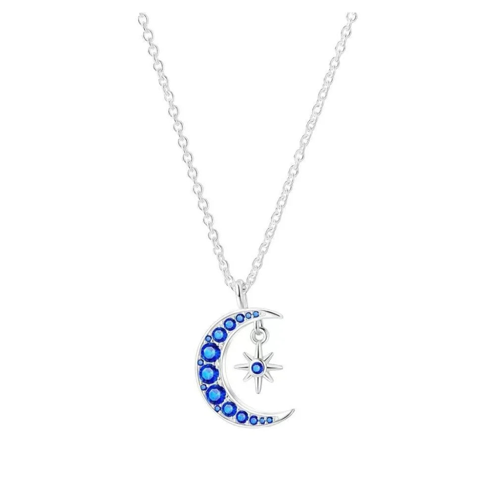 Blue Moon Necklace Star Zircon Clavicle Chain
