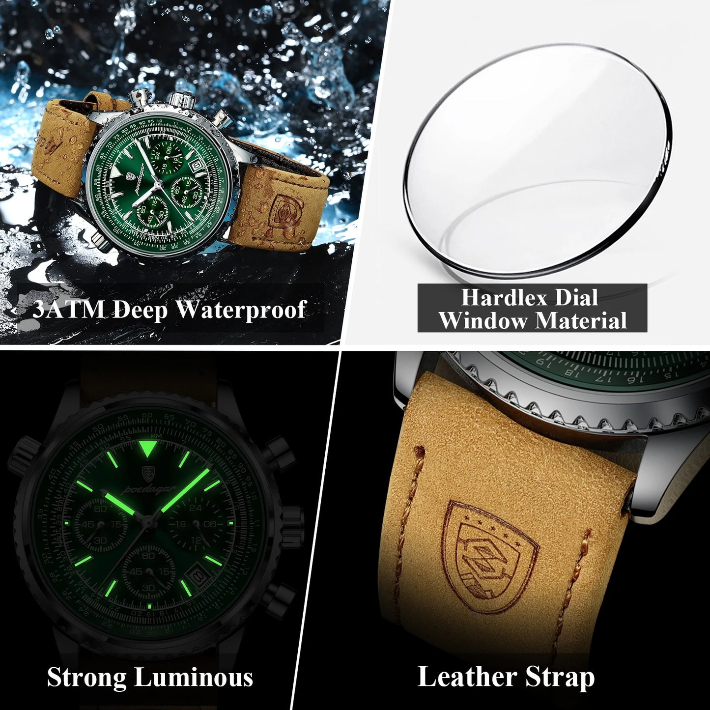 Luxury Man Watch Quartz Waterproof Luminous Dial