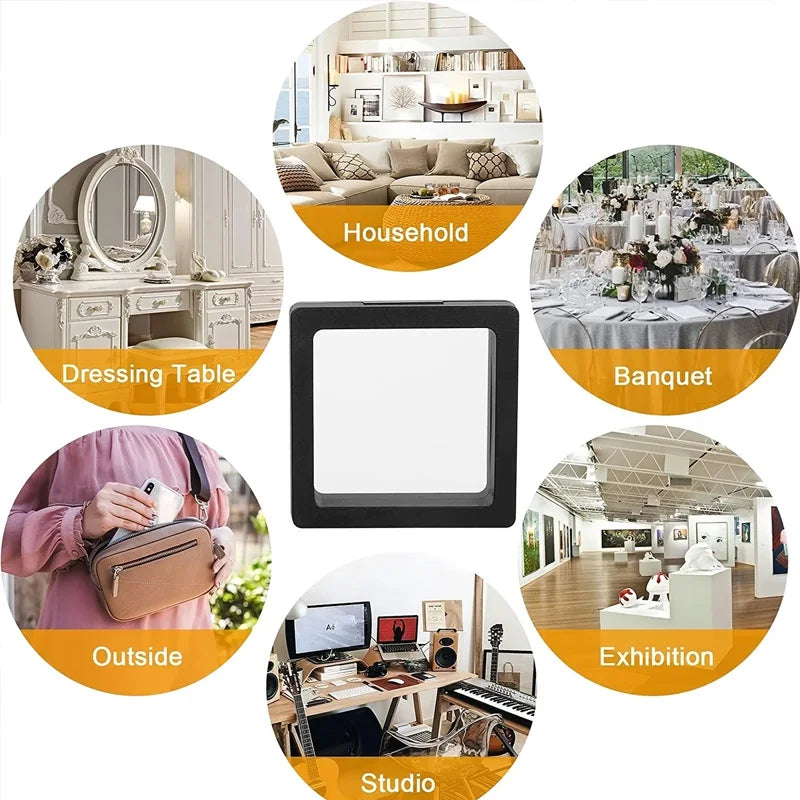 Clear Plastic Jewel Display Box Floating Showcase