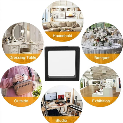 Clear Plastic Jewel Display Box Floating Showcase