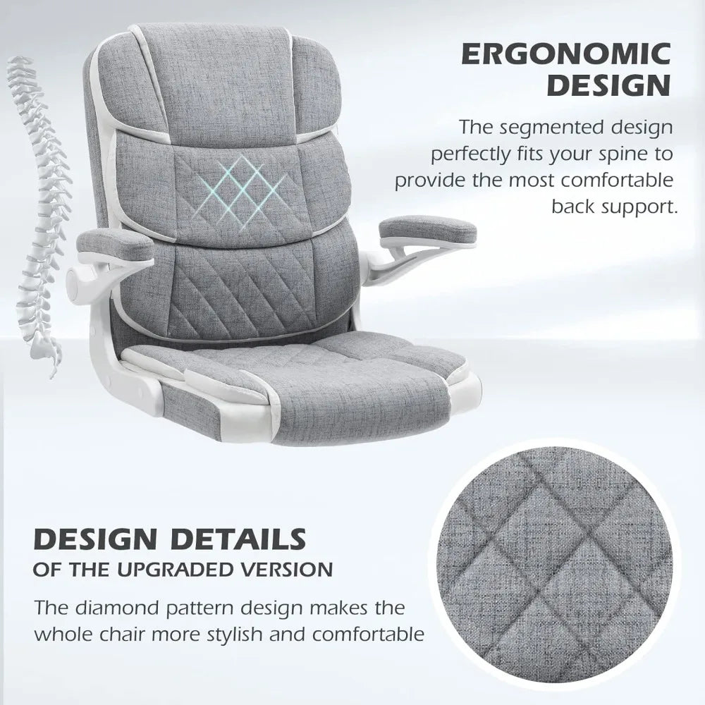 Modern Executive Upholstered Linen Fabric Swivel Chair