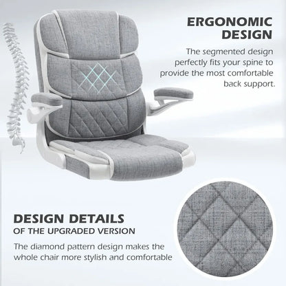 Modern Executive Upholstered Linen Fabric Swivel Chair