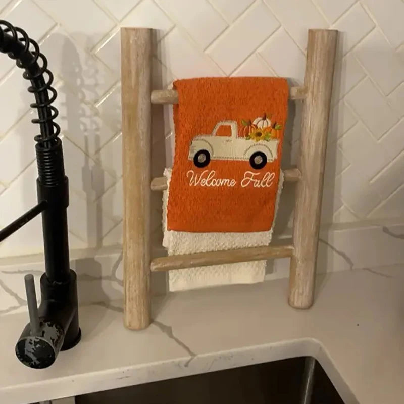 Wooden Towel Rack, Wooden Ladder Home Decoration