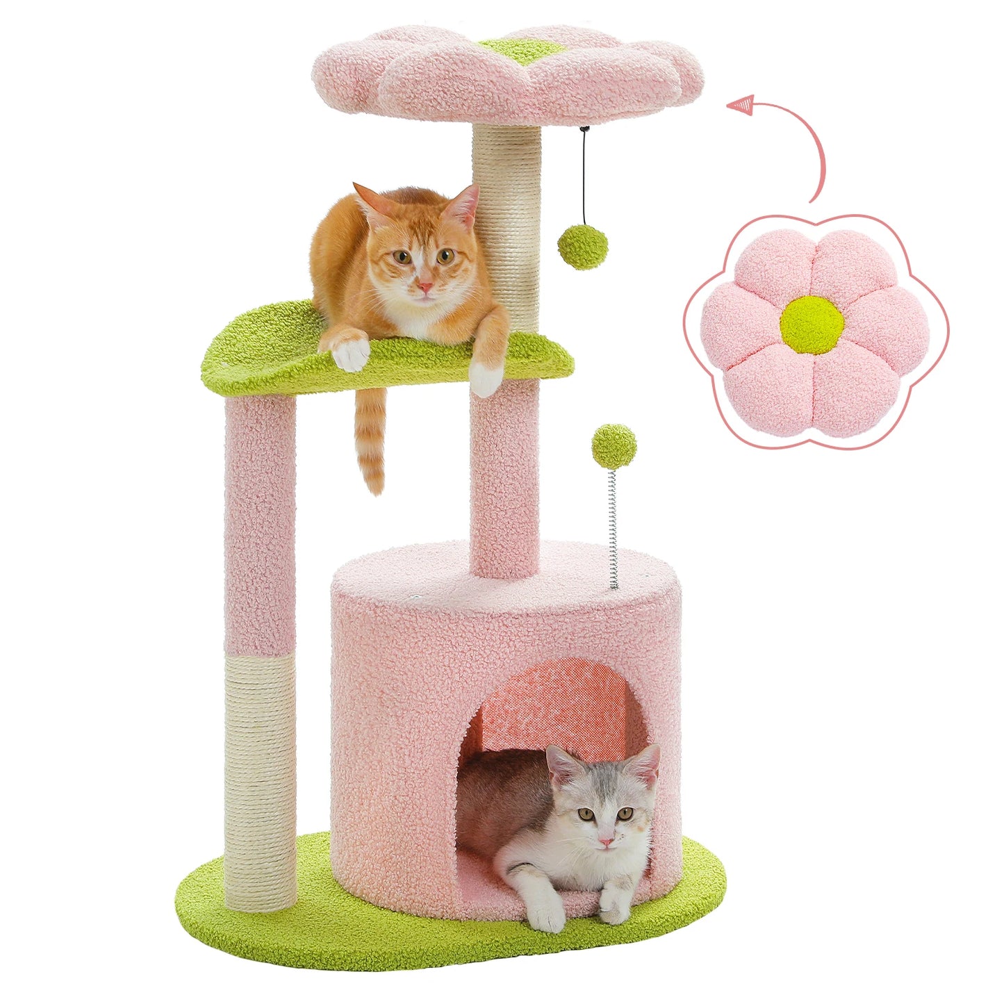Small Flower Cat Tree for Indoor Cats
