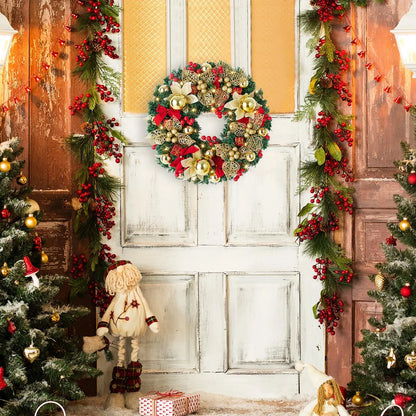 Pre-Lit Christmas Wreath, Battery Operated Christmas Wreath