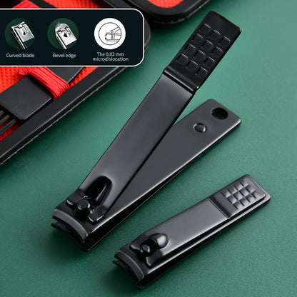 24pcs Black Nail Clippers Kit, Ultra Sharp