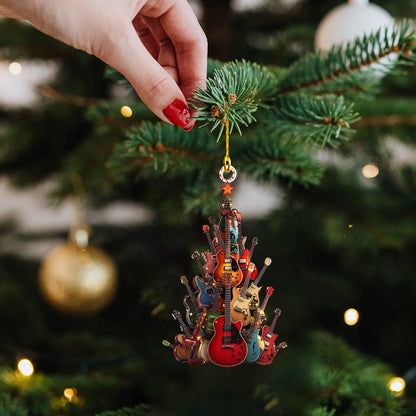 2d Acrylic Guitar Christmas Tree Decoration 2025