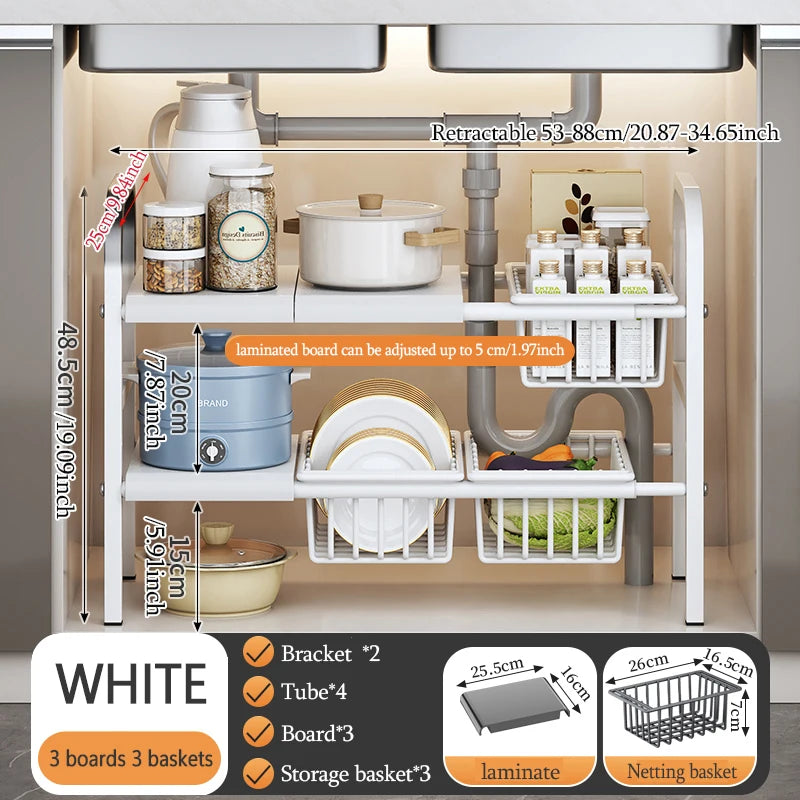 Multi-Use Kitchen Under Sink Organizer Expandable