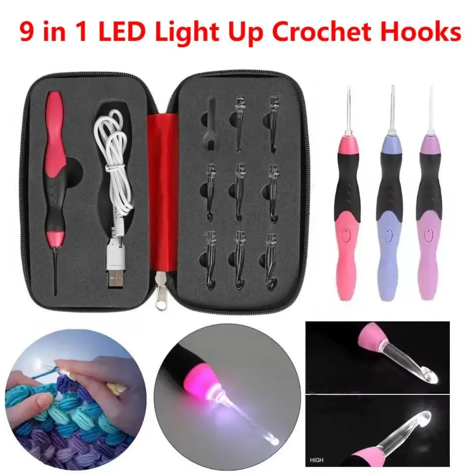 USB Light Up Crochet Hooks, Knitting Needles