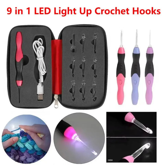 USB Light Up Crochet Hooks, Knitting Needles