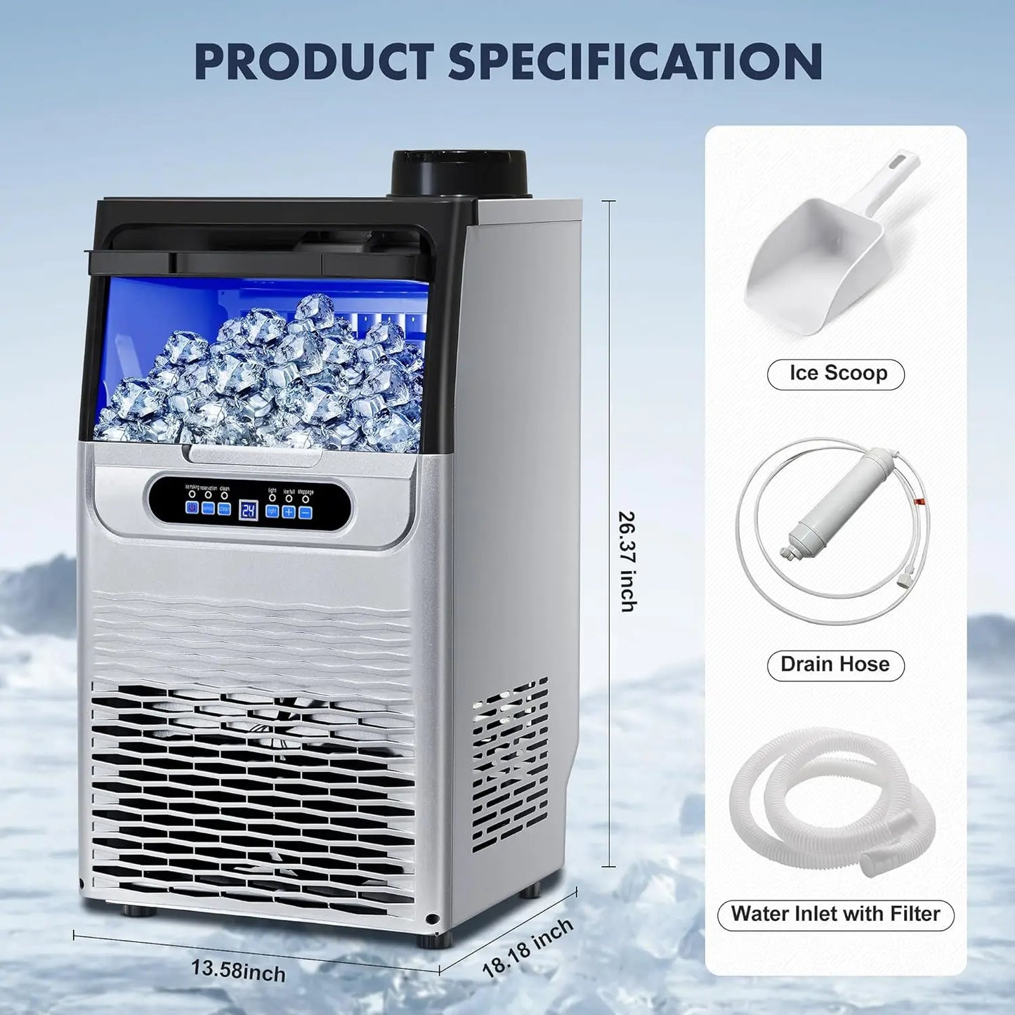 Tap or Barreled Water Ice Maker Machine