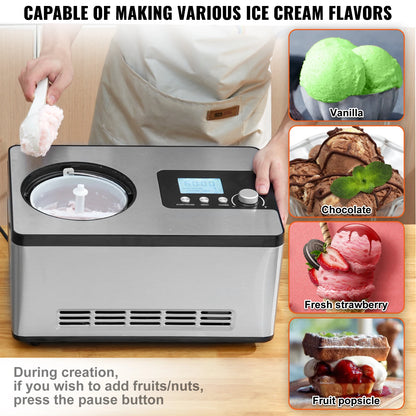 Ice Cream Maker with Built-in Compressor