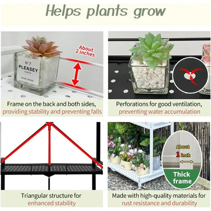 Foldable 4-Tier Plant Stand Hanging Plant Shelf